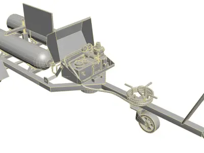 Nitrogen Booster Cart Trolley Low-poly 3D model