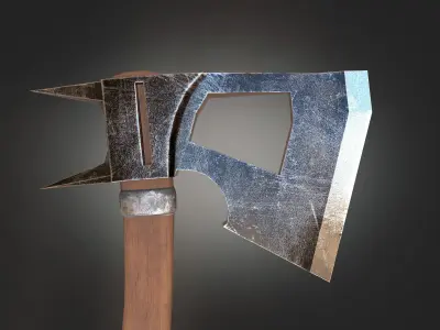 Axe military weapon PBR game readey  Free low-poly 3D model