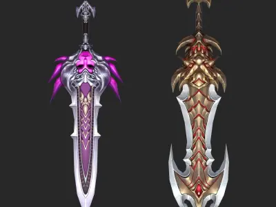 Fantasy Sword Collection Low-poly 3D model purchase