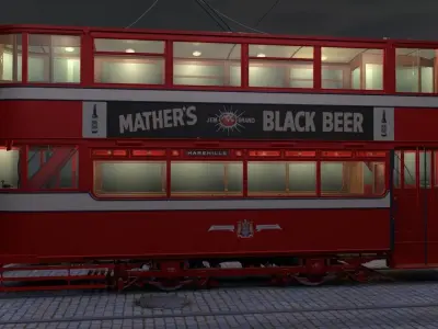 Leeds 180 double-decker tram 3D model