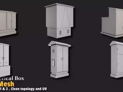6 Electrical Box Base Mesh Collection Vol 01 Low-poly 3D model