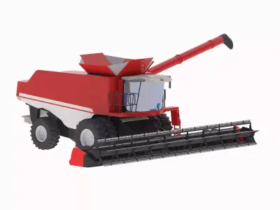 Harvester Combine MF 9505 Low-poly 3D model