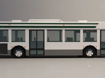 Low-Poly Cartoon City Bus Low-poly 3D model