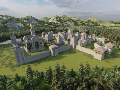 Medieval Castle 3D model 15