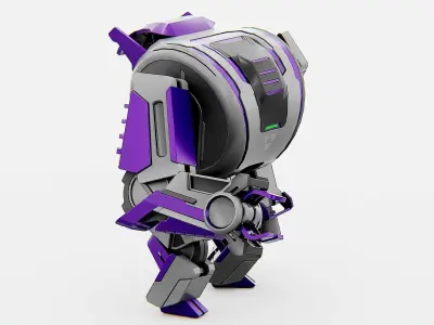 MILITARY DROID FORGE-4 Rigged for Unreal Engine - Unity - MIXAMO 3D model