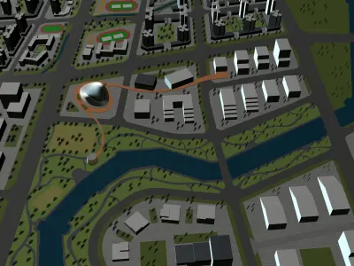 Buildings City building industrial park commercial housing 3D model V9