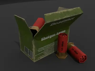 Shotgun Ammo Box Game Ready Low-poly 3D model