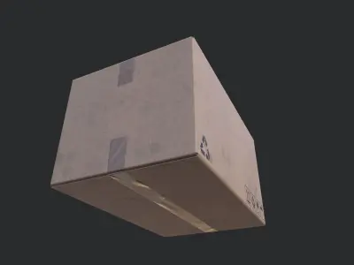 Cardboard Box 02 Low-poly 3D model