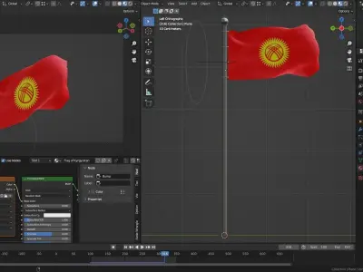 Animated Kyrgyzstan Flags 3D model