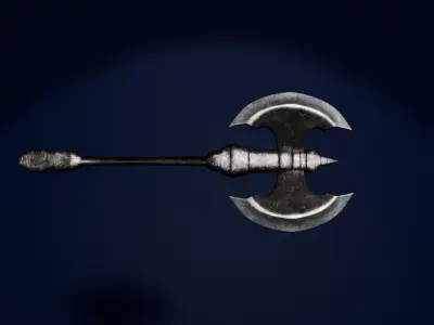 Engraved steel axe Free low-poly 3D model