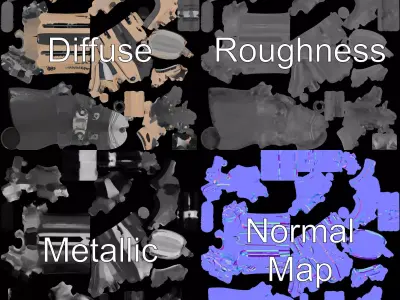 Desert Tactical Rifle model pack Low-poly 3D model