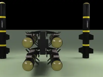 Missile - Roketsan - Umtas 3D Model 3D model