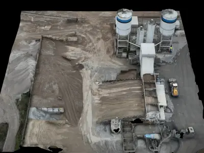 factory cement industrial storage drone photogrammetry 3D model