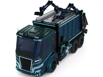 Garbage truck 3D model V1