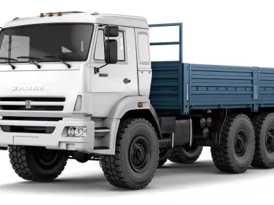 Kamaz 43118 flatbed 2017 3D model