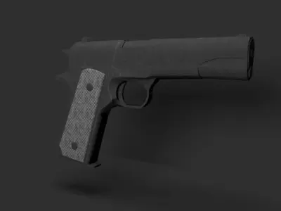 Animation  gun colt brazilian   Low-poly 3D model