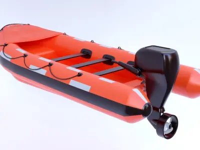 Inflatable rescue boat 3D model purchase