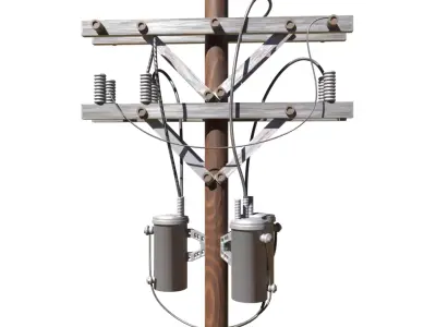 Low Poly Electric Post 3d Model 3D model