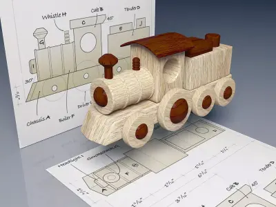 Steam trains 3D model