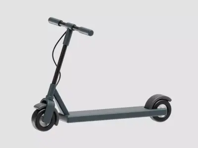 Electric scooter cartoon Low-poly 3D model