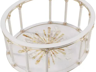 Luxury Classical Rotunda Pavilion  Ornate Columns Marble Floor 3D model