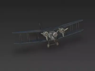 WWI Heavy Night Bomber - Cabin Variant 3D Model Low-poly 3D model