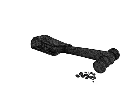 Rustic Coffee Grinder Shovel Low-poly 3D model