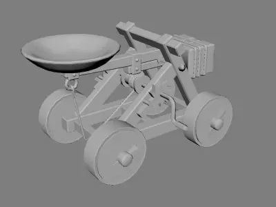 Old catapult Low-poly 3D model