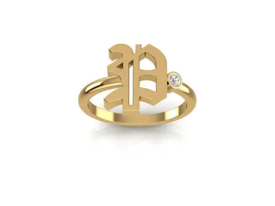 - Old English font ring P 3D print model