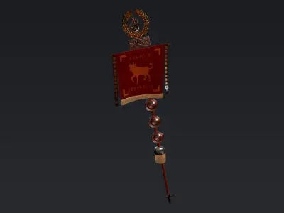 Roman Standard - Legio X Vexillum Low-poly 3D model