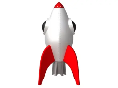 Stylized Rocket  Free low-poly 3D model
