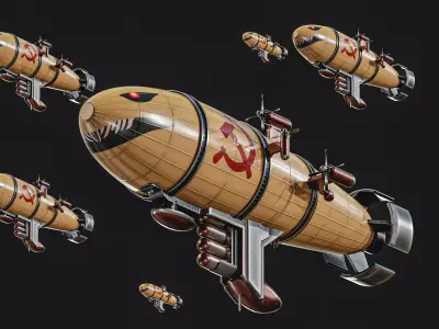 Kirov Airship from Red Alert Low-poly 3D model