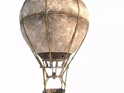 Ancient fantasy-style hot air balloon 3D model