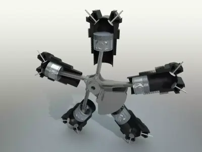 Radial Engine 3D model by leofz