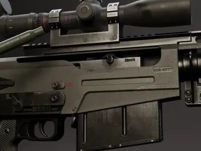 Rifle AS 50 Low-poly 3D model