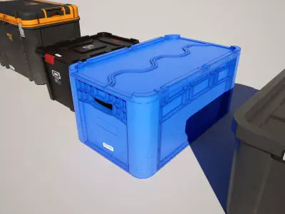  Storage Crate Boxes Low-poly 3D model