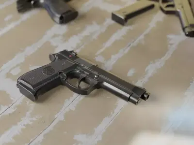 Beretta-92 pen Low-poly 3D model