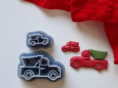 Chrismas Truck - Polymer Clay Cutter 3D model