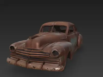 rusted junk car 3D model