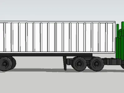Modern Trailer Truck 2pcs by Outland Models 3D Printable 3D print model