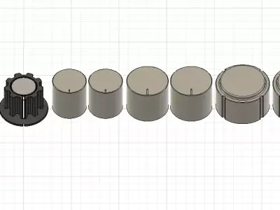 Sci-Fi Control Knobs Set 1 3D print model