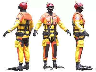 Rescue Swimming Suit Free 3D model