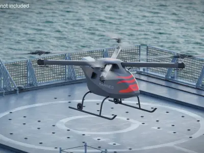  US Navy Offshore Cargo Delivery Drone Rigged for Cinema 4D 