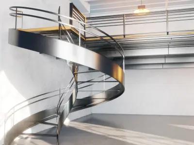 industrial loft and office building blender scene 3D model