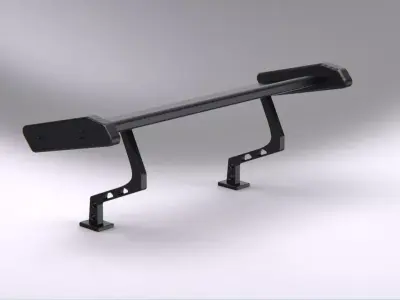Carbon spoiler automotive style sedan 3D model