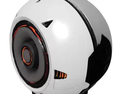 Futuristic SciFi Spherical Speaker Low-poly 3D model