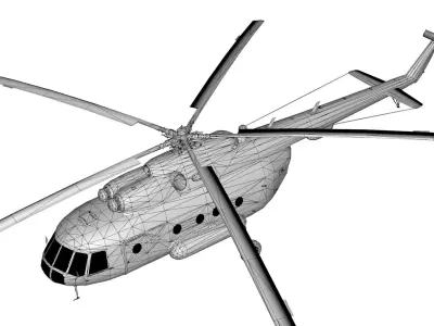Lowpoly Mil Mi-8 Aircraft Model Low-poly 3D model