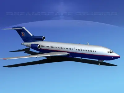Boeing 727-100 United Airllines 4 3D model