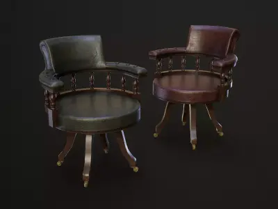 Victorian Chair - PBR Game Ready Low-poly 3D model