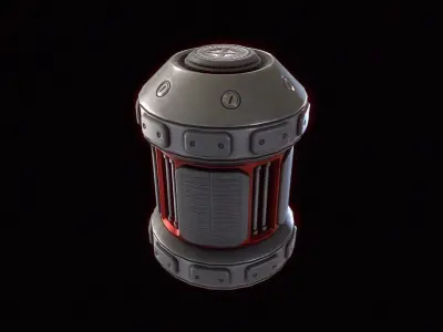 Cyberpunk FragGranade Low-poly 3D model